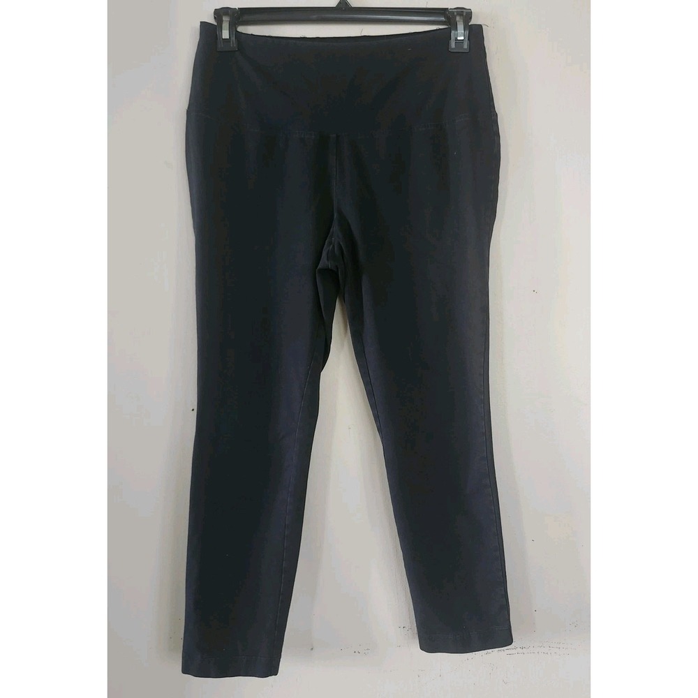 Chico's Zenergy Black Size 1 Pull On Stretch Waist Cropped Pants Small 8/10